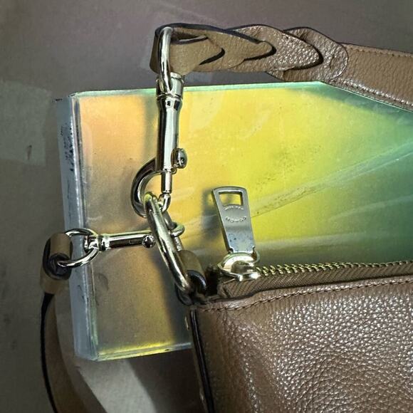 Coach 2Way Bag Abby Duffle Cognac Goldtone F31507 Leather Hobo + Crossbody Strap - Picture 12 of 15